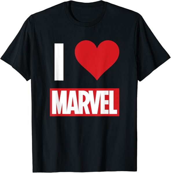 Marvel I HEART MARVEL Ultimate Fan Love Brick Logo T-Shirt T-Shirt