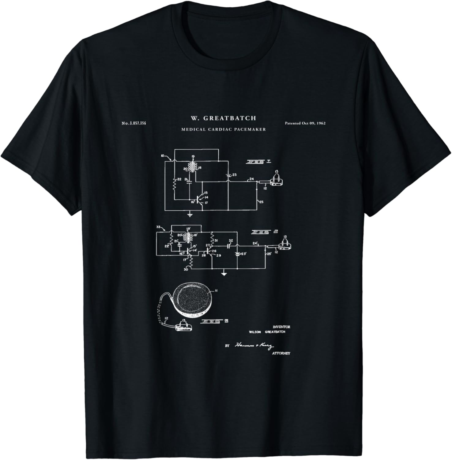 Pacemaker Patent tshirt medical tshirt Clothing
