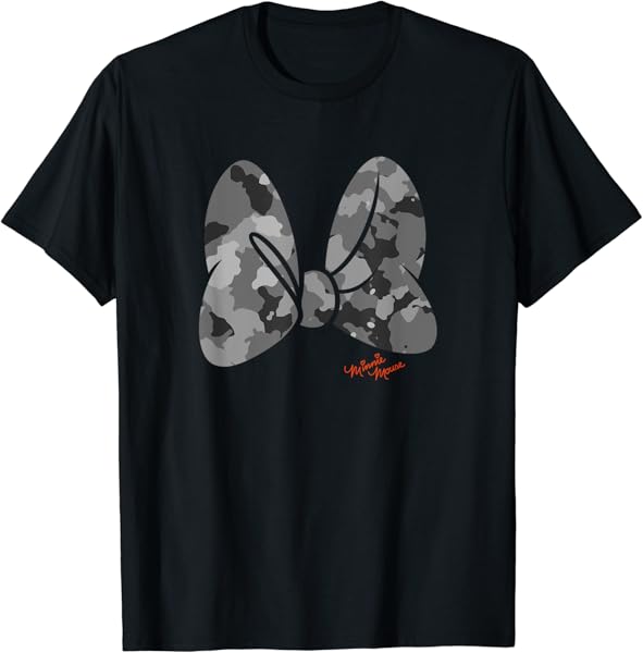 Disney Minnie Mouse Classic Camouflage Bow & Autograph T-Shirt