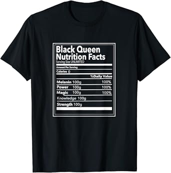 Black queen nutrition facts shirt Clearance