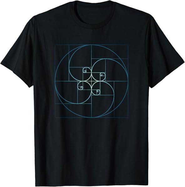 Fibonacci Spiral Golden Ratio Geometry Architecture Phi T-Shirt