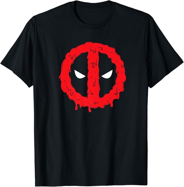Marvel Deadpool Logo Melting Paint Drip Premium T-Shirt