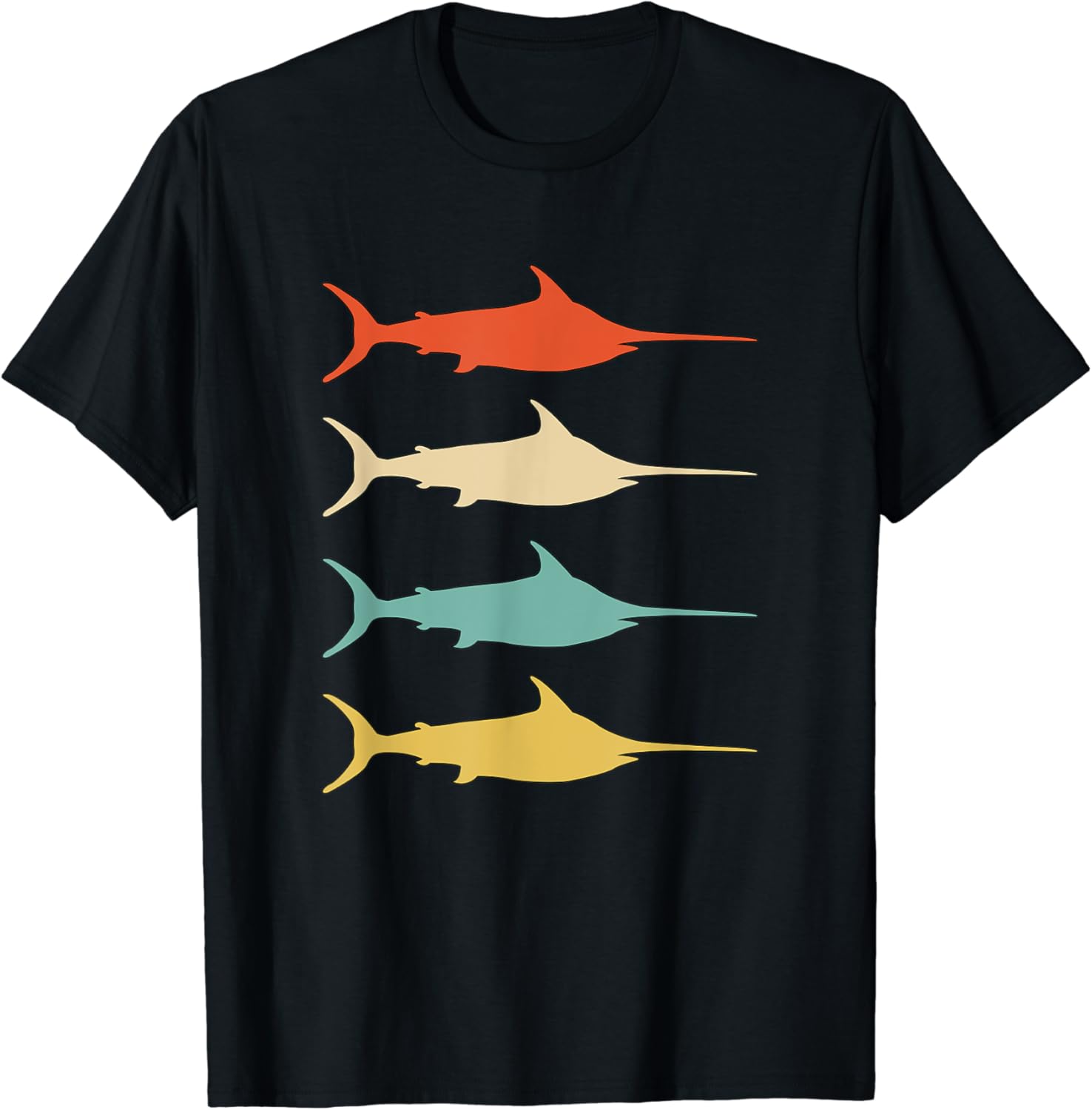 Retro Colors Swordfish Gift Swordfish TShirt Clothing