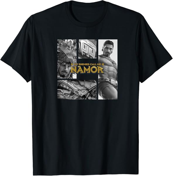 Marvel Black Panther: Wakanda Forever Namor B&W Panels Premium T-Shirt
