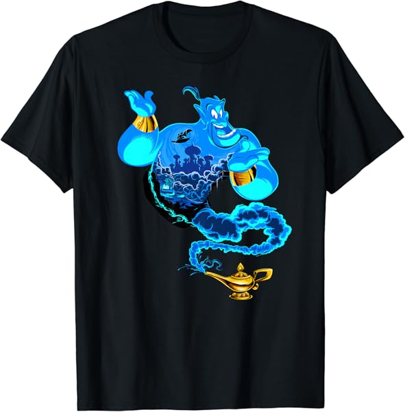 Disney Aladdin Genie Portrait Agrabah Fill Premium T-Shirt