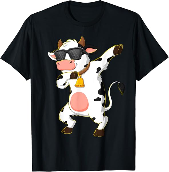 Dabbing Cow For Kids Boys Girl Cow Lover Christmas T-Shirt