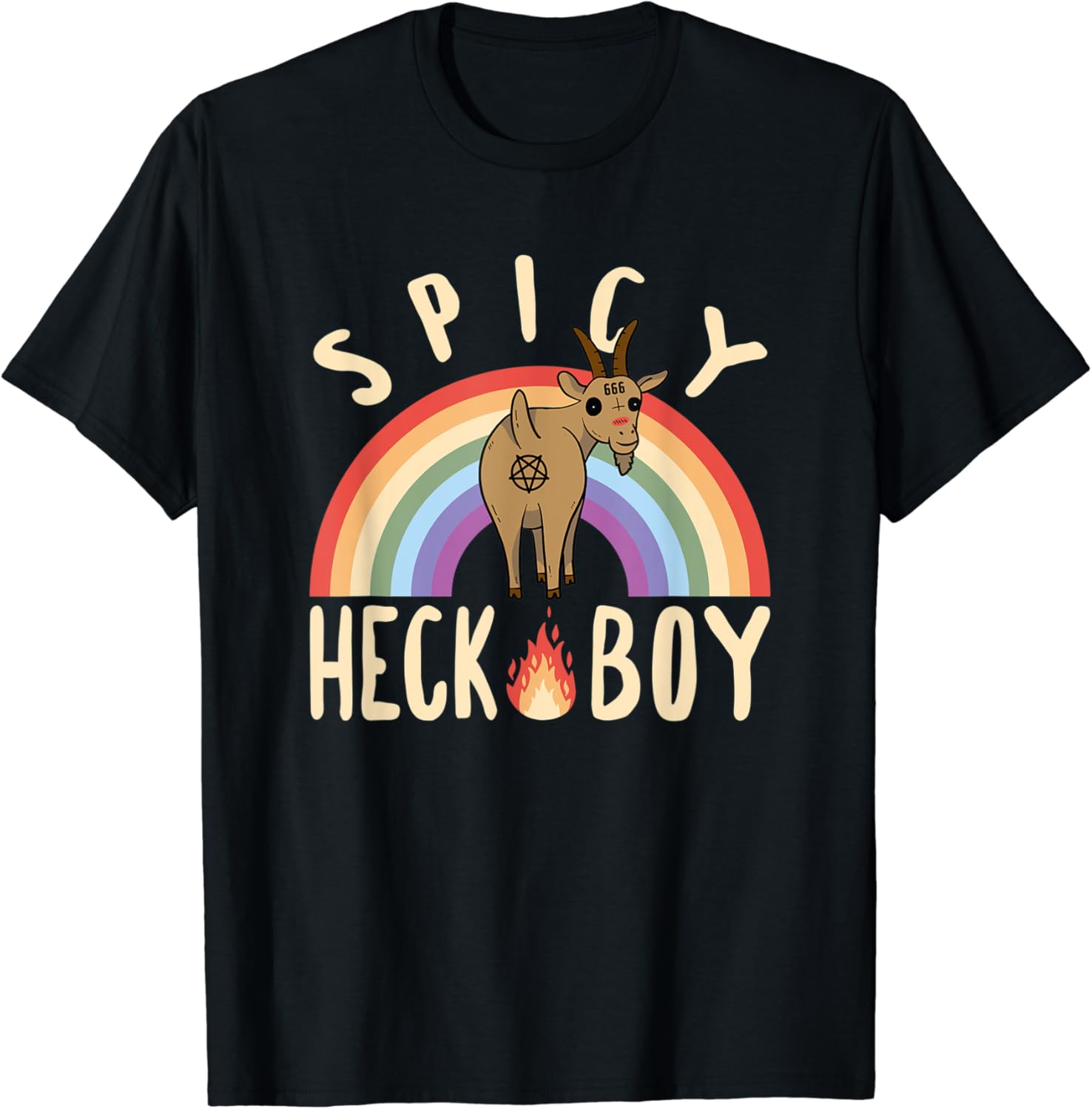 Spicy Heck Boy Baphomet Recommended Devil T Sh Satan Goat Witchcraft Rainbow