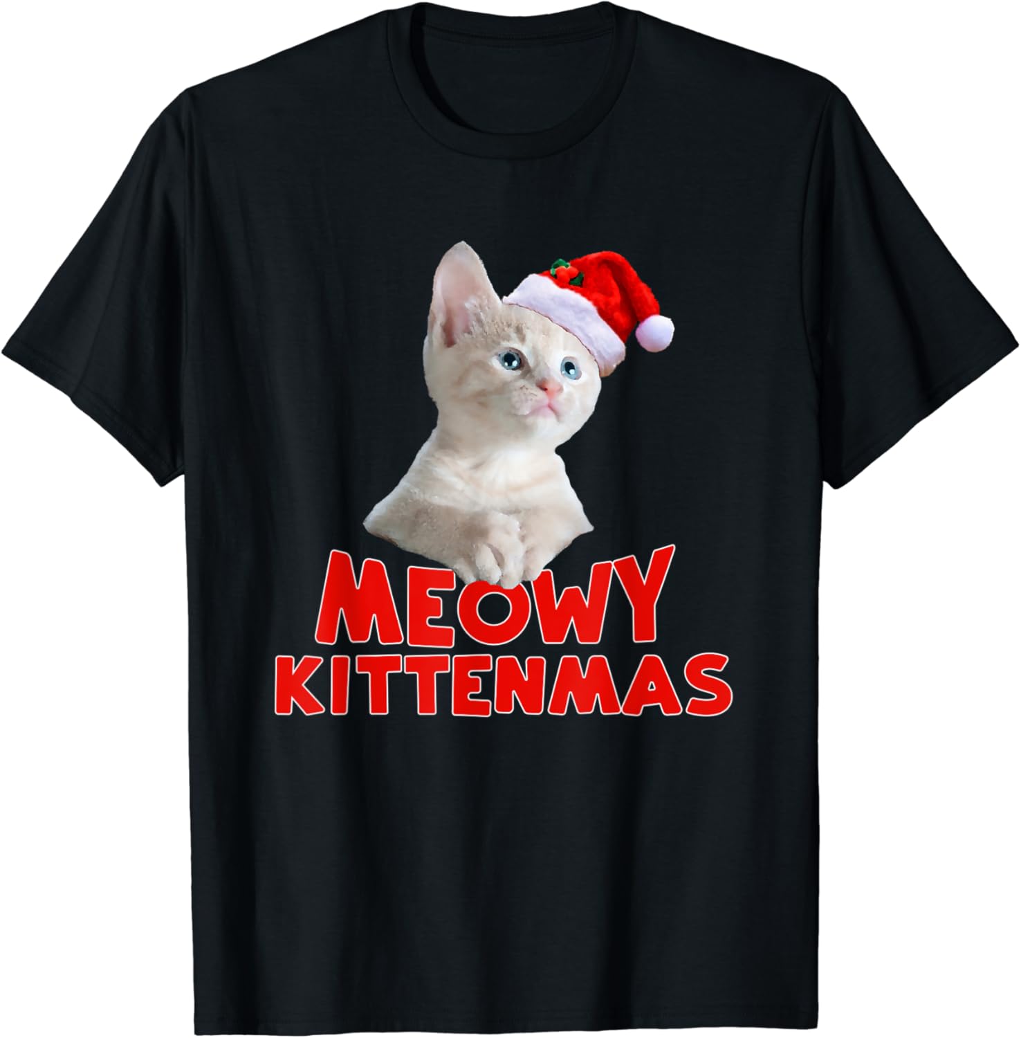 Meowy Kittenmas Funny Christmas Cat TShirt Clothing