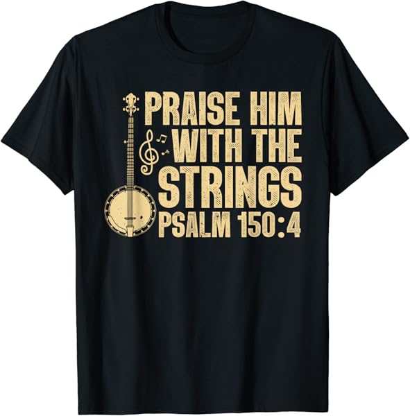 Cool Banjo Bluegrass Music Art For Men Women Worship Leader T-Shirt