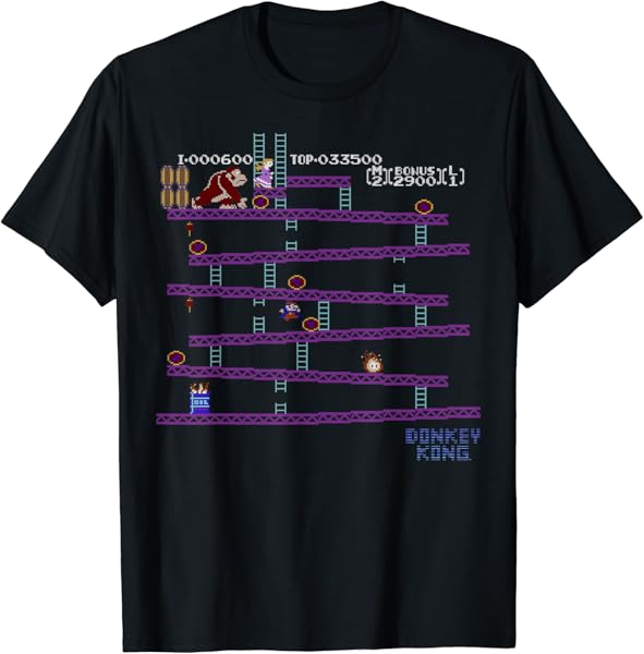 Nintendo Donkey Kong 8-Bit Side Scroll Graphic T-Shirt T-Shirt