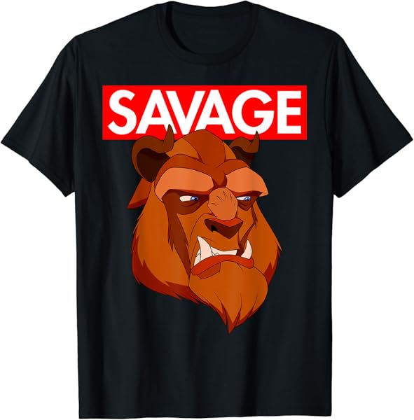 Disney Beauty & the Beast Savage Face Graphic T-Shirt T-Shirt