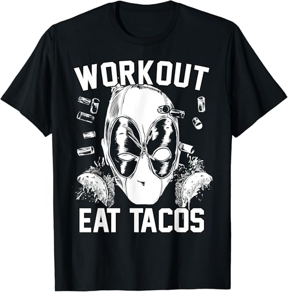 Marvel Deadpool Workout Eat Tacos T-Shirt