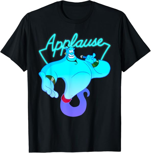 Disney Aladdin Genie Neon Applause Sign Vintage Icon T-Shirt