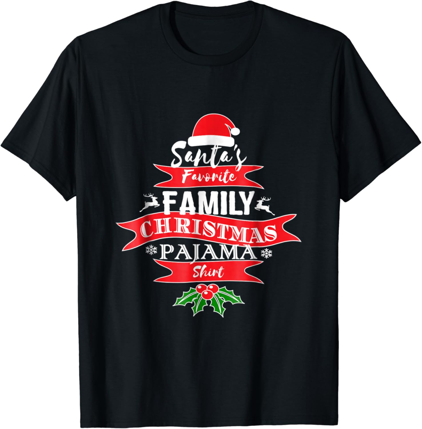 Amazon.com: Funny Christmas Pajama for Family Short Sleeve Xmas Shirt ...