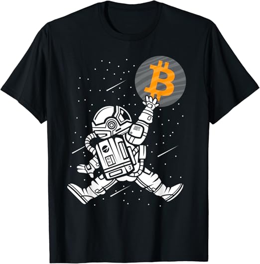 Bitcoin To The Moon Shirt Astronaut Bitcoin HODL BTC Crypto T-Shirt