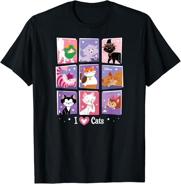 Disney - I Heart Cats Grid T-Shirt