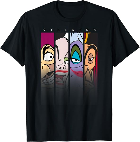 Disney Villains - Ursula Captain Hook Cruella Jafar T-Shirt