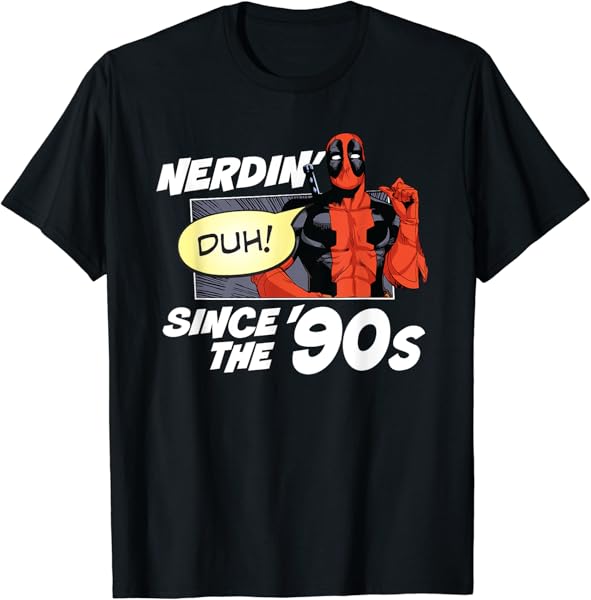 Marvel Deadpool Comic Nerdin\' Since the 90s T-Shirt