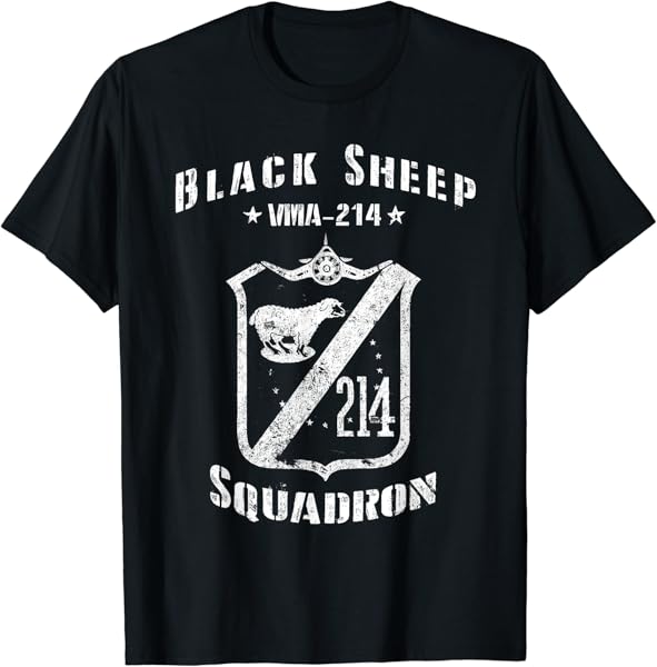 Black Sheep Squadron VMA-214 WWII Vintage T-Shirt