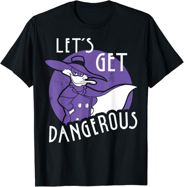 Disney Darkwing Duck Let\'s Get Dangerous Retro Circle Pose T-Shirt