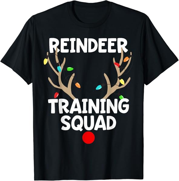 Christmas Running Reindeer Training Squad Team Sport T-Shirt