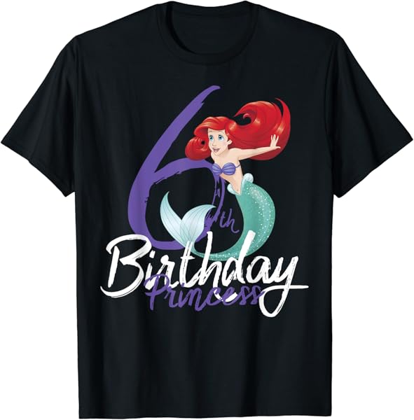 Disney The Little Mermaid Ariel 6th Birthday Princess Pose T-Shirt