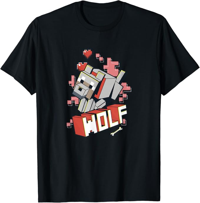 Minecraft Wolf Hero Love T-Shirt