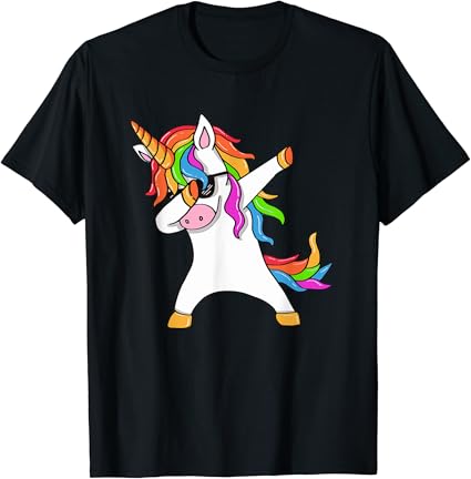 Dab Unicorn Dabbing Unicorn Gafas de sol Arco Iris Camiseta