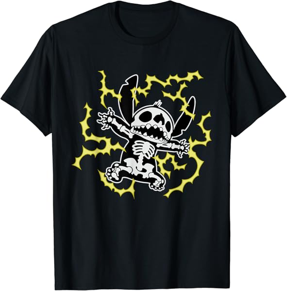 Disney Stitch Skeleton Halloween T-Shirt