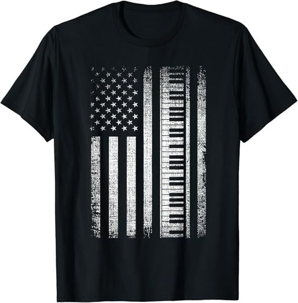 Patriotic Keyboard Player Keyboardist Keyboarder USA Flag T-Shirt