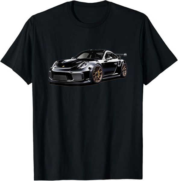 Porsc Black GT 3 RS Sport Car Coupe 911 RaceCar T-Shirt