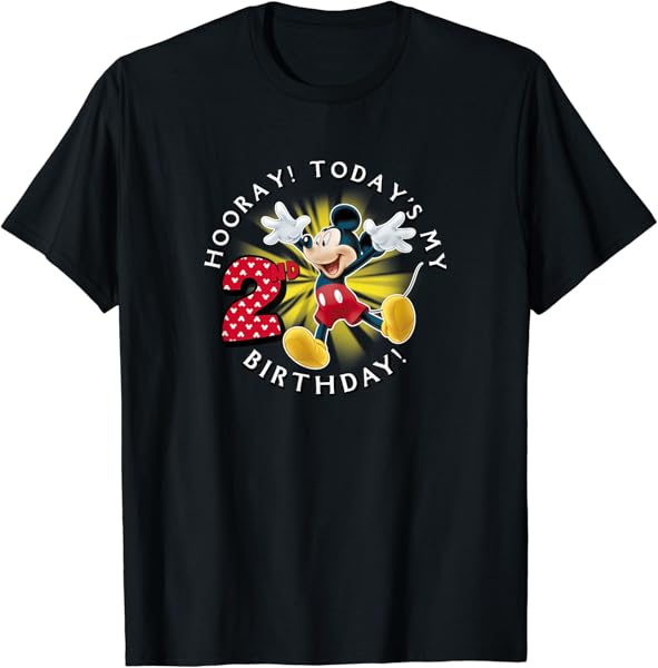 Disney Mickey Mouse Hooray! Today\'s My 2nd Birthday T-Shirt