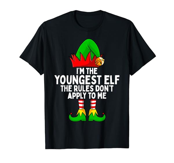 I'm The Youngest Elf Matching Family Christmas T-Shirt
