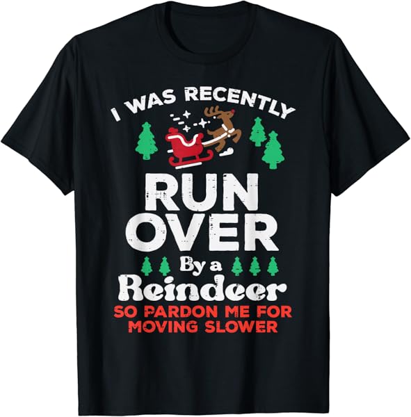 Christmas Runover By Reindeer Funny Xmas Women Men Kids T-Shirt