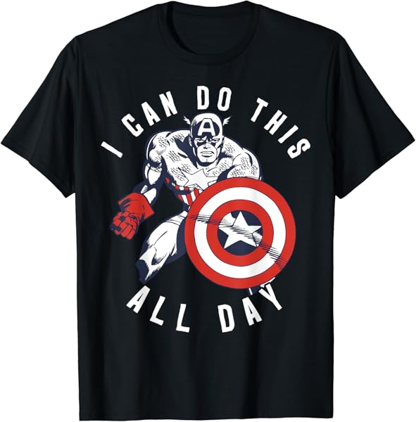Marvel Captain America Do This All Day Vintage Portrait T-Shirt