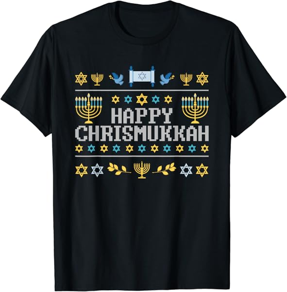 Happy Chrismukkah Funny Hanukkah Christmas Jewish Xmas T-Shirt