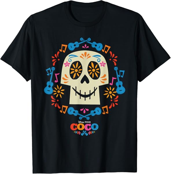 Disney and Pixar\'s Coco Papel Picado Sugar Skull T-Shirt