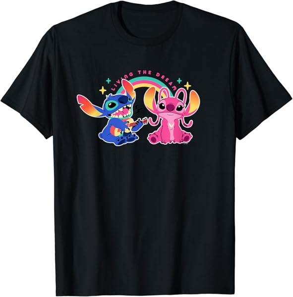 Disney Stitch and Angel Living the Dream T-Shirt