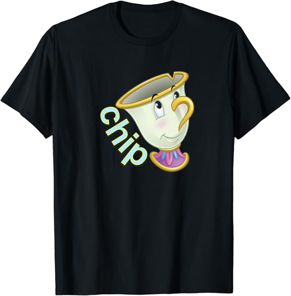 Disney Beauty and the Beast Chip Side Profile Big Face Premium T-Shirt