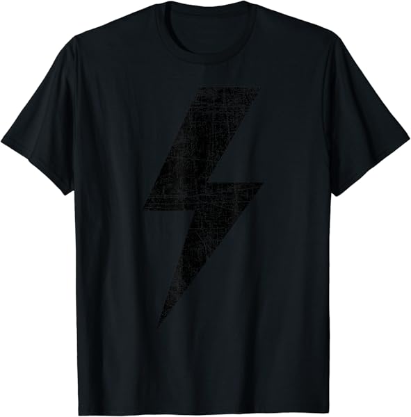 Bolt Lightning Black Design Team T-Shirt