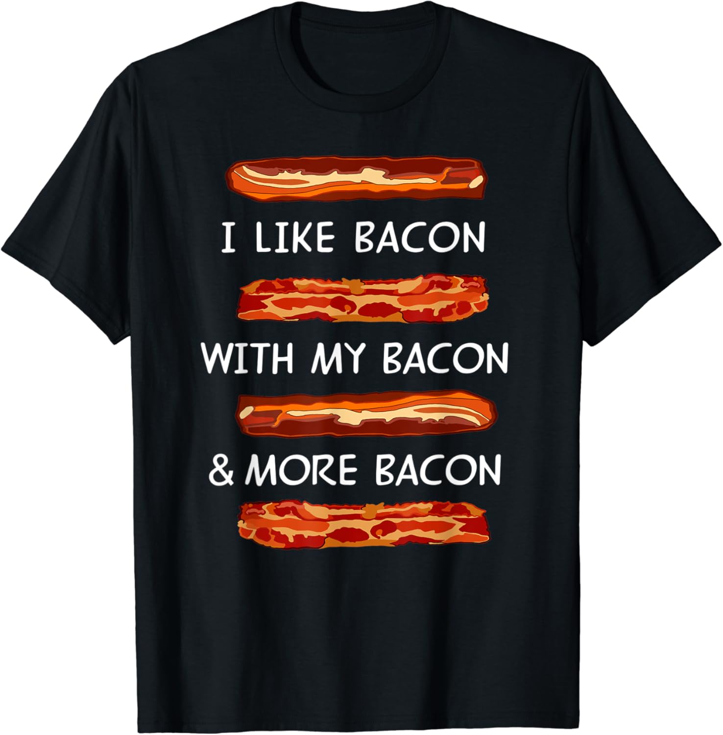 Detailed Bacon Drawing Top-Funny Food Gift Idea Family Fun