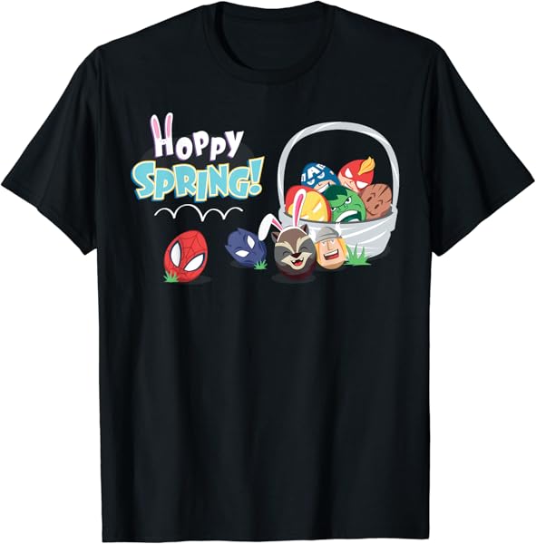Marvel Super Hero Eggs Hoppy Spring Easter Basket T-Shirt