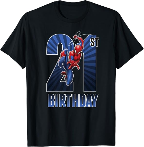 Marvel Spider-Man Swinging 21st Birthday Premium T-Shirt Premium T-Shirt
