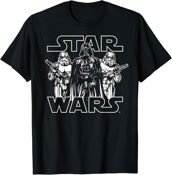 Star Wars Darth Vader & Stormtroopers Logo Portrait T-Shirt