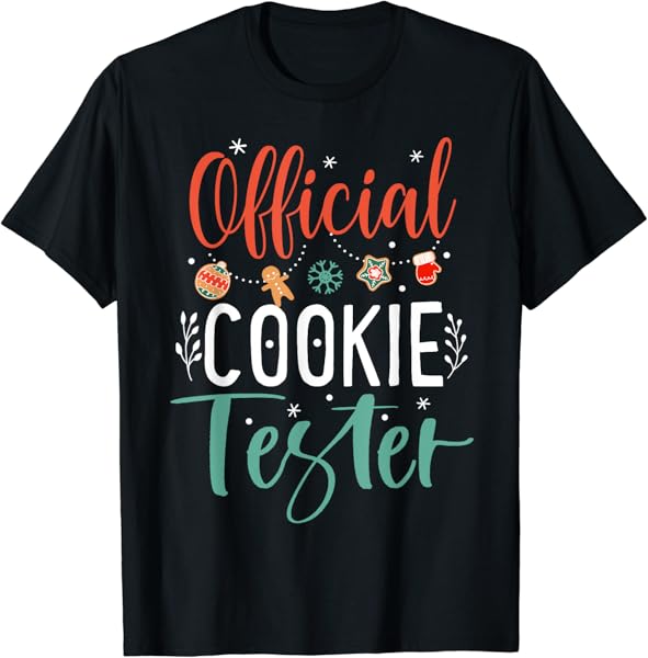 Official Cookie Tester Funny Christmas Couples Matching T-Shirt