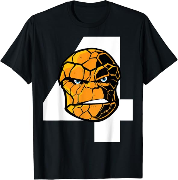 Marvel Fantastic Four The Thing Big Face 4 Logo T-Shirt
