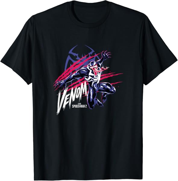 Marvel Spider-Man 2 Savage Venom Claw Marks Portrait T-Shirt