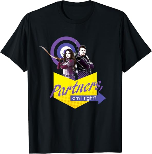 Marvel Hawkeye Kate Bishop Clint Barton Partners Am I Right T-Shirt