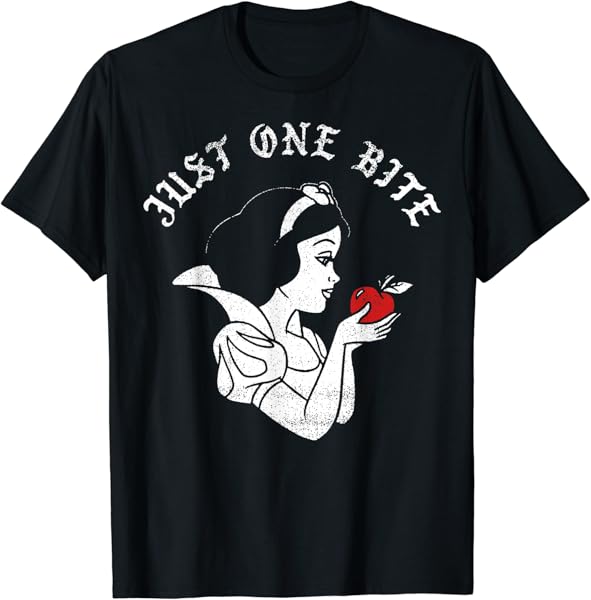 Disney Snow White Just One Bite Side Profile White Stamp T-Shirt
