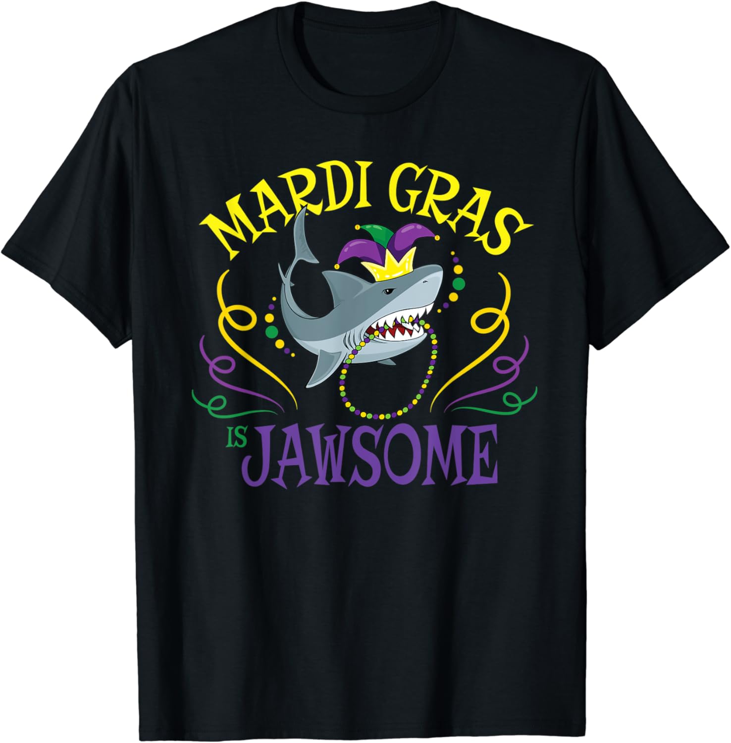 Shark Mardi Gras New Orleans Gifts for Kids T